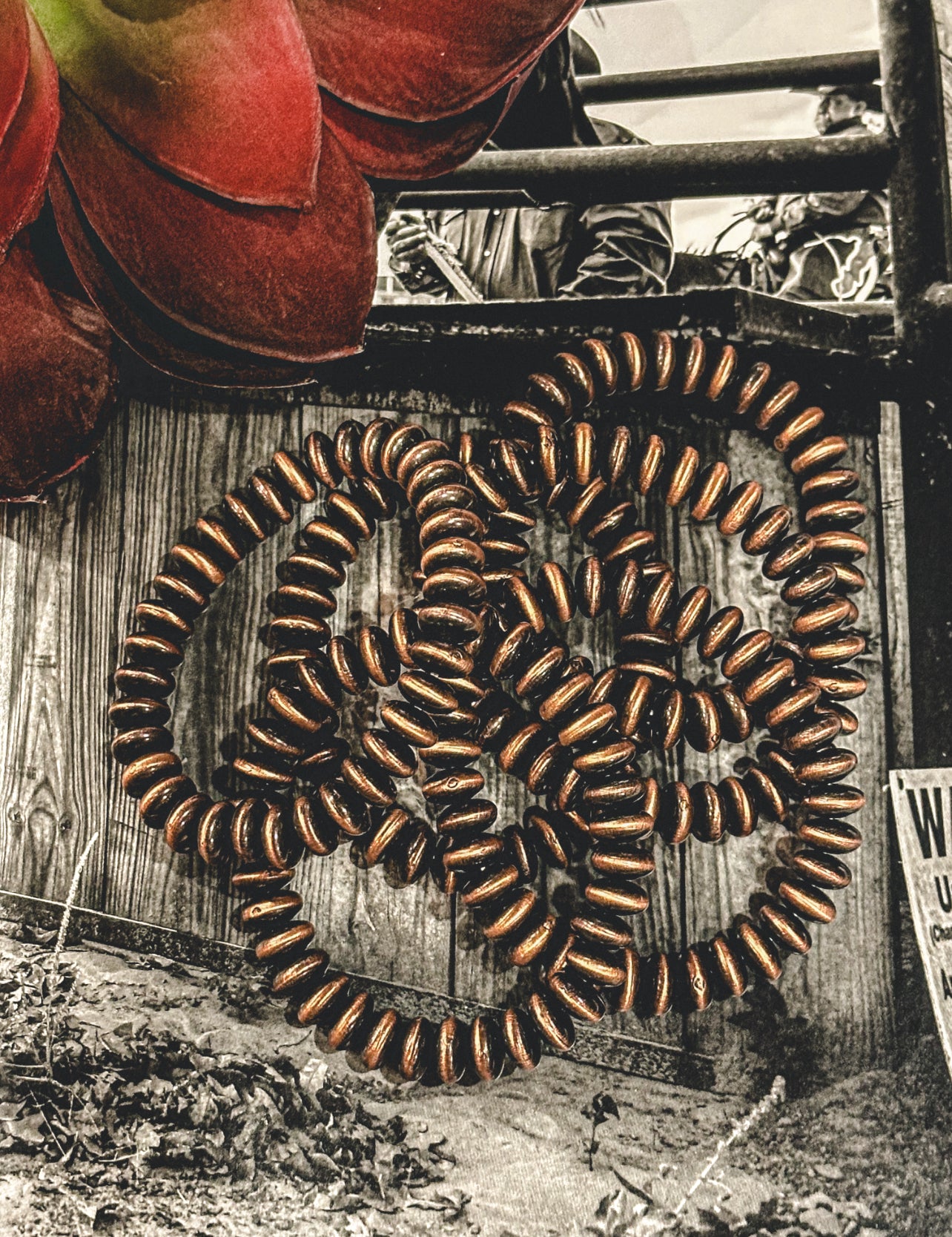 Copper 10mm Flat Saucer Stretch Bracelet