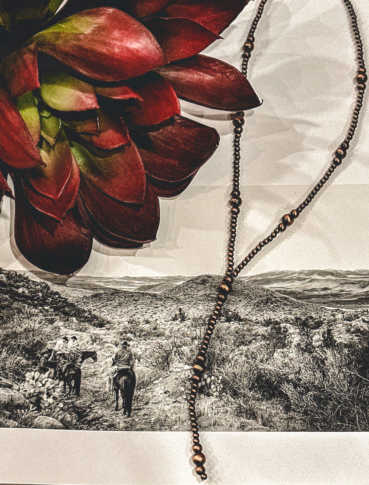 Copper Graduated Lariat Necklace