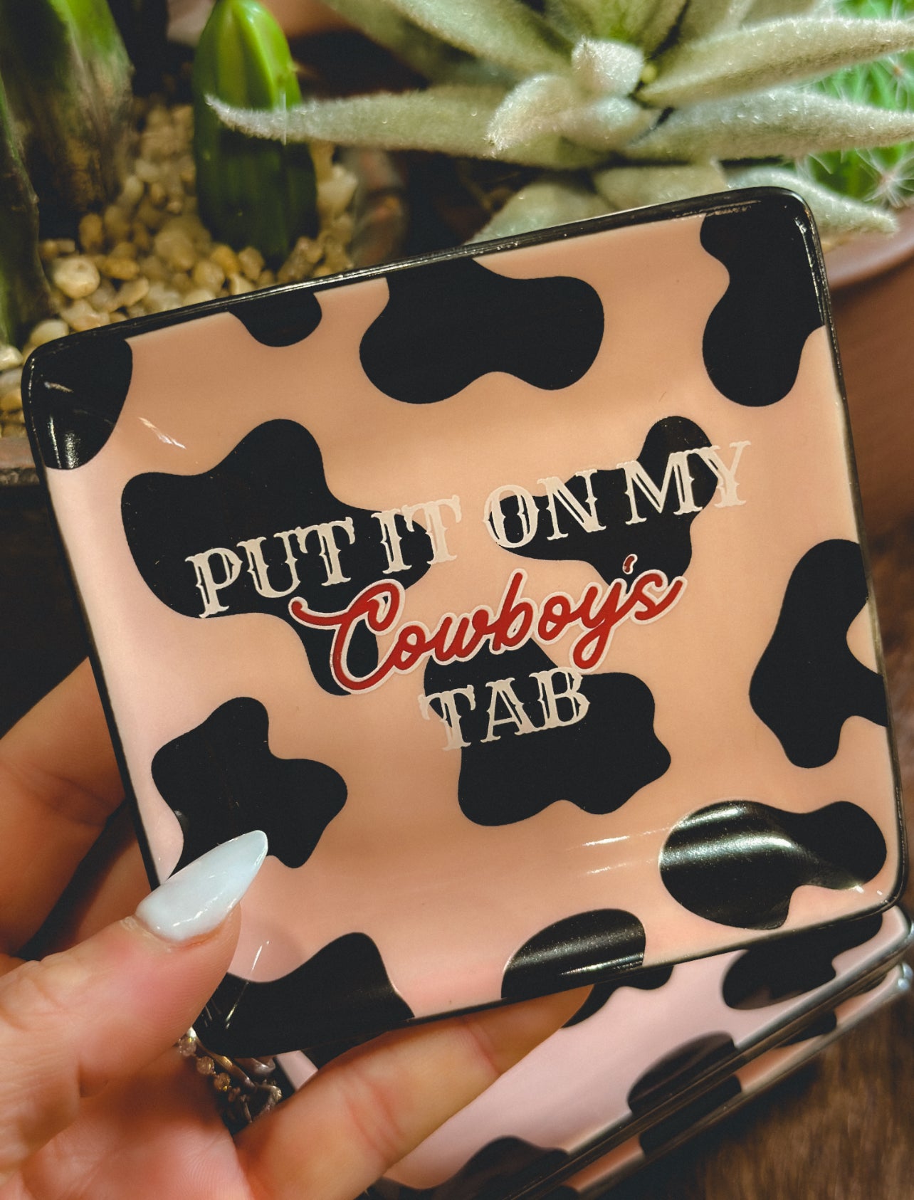Put It On My Cowboys Tab Trinket Tray