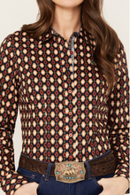 Load image into Gallery viewer, Cinch Womens Navy Geo Print LS
