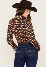 Load image into Gallery viewer, Cinch Womens Navy Geo Print LS
