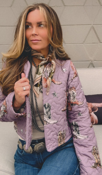 The Thunderbird Boots Quilted Cropped Jacket