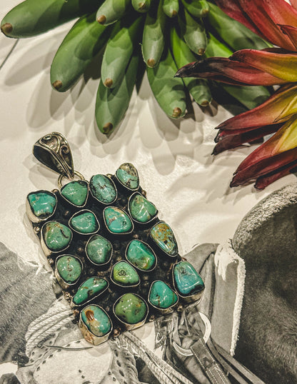 German Silver Freeform Cluster Pendant