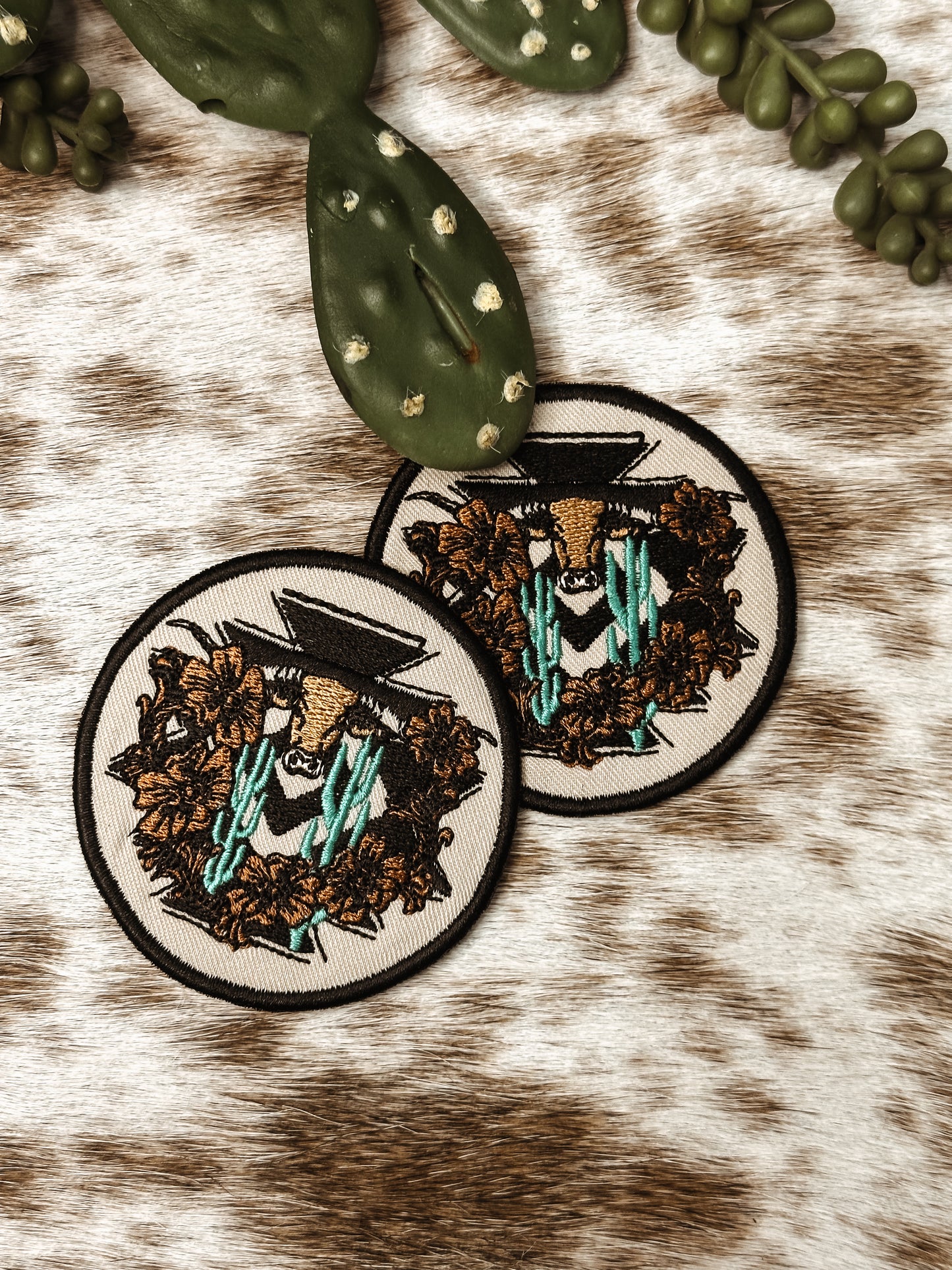 The Floral Steer Patch