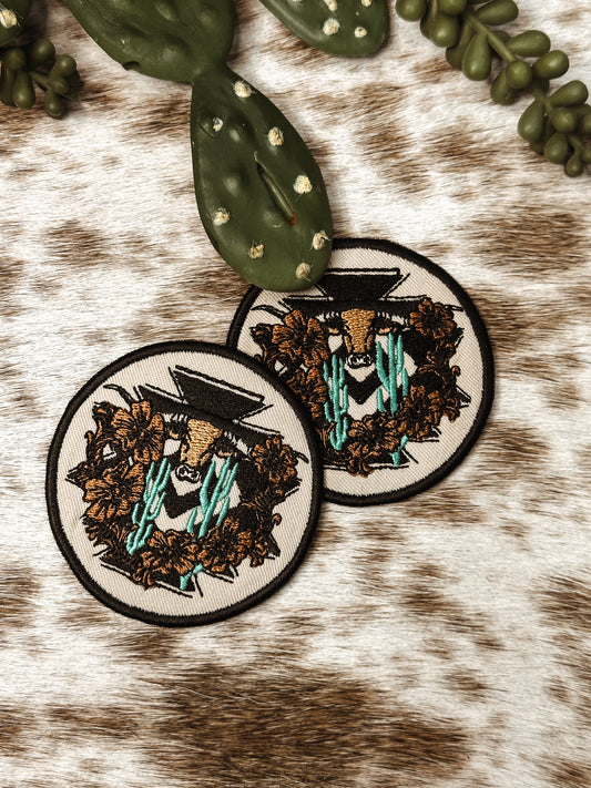 The Floral Steer Patch