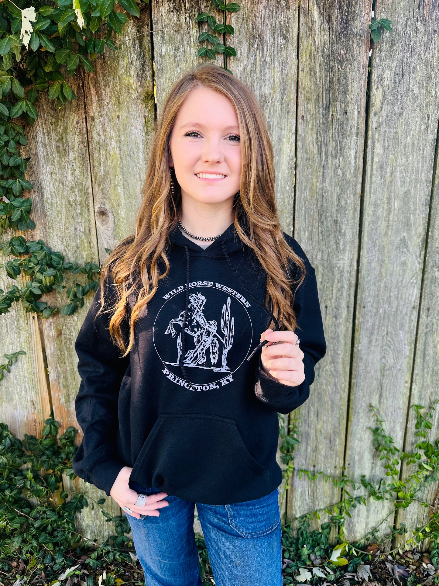 Wild Horse Western Hoodie -Black