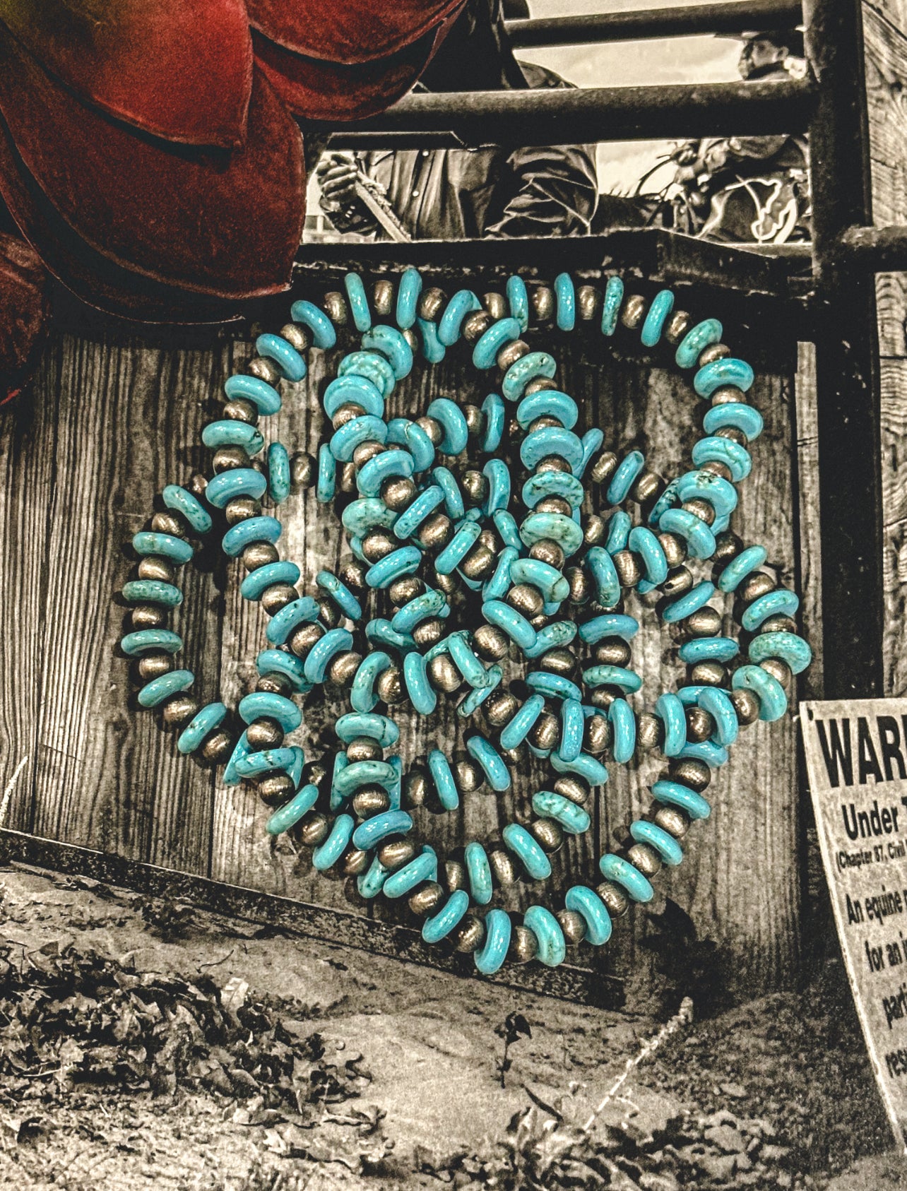 Turquoise Flat Stone Stretch Bracelet