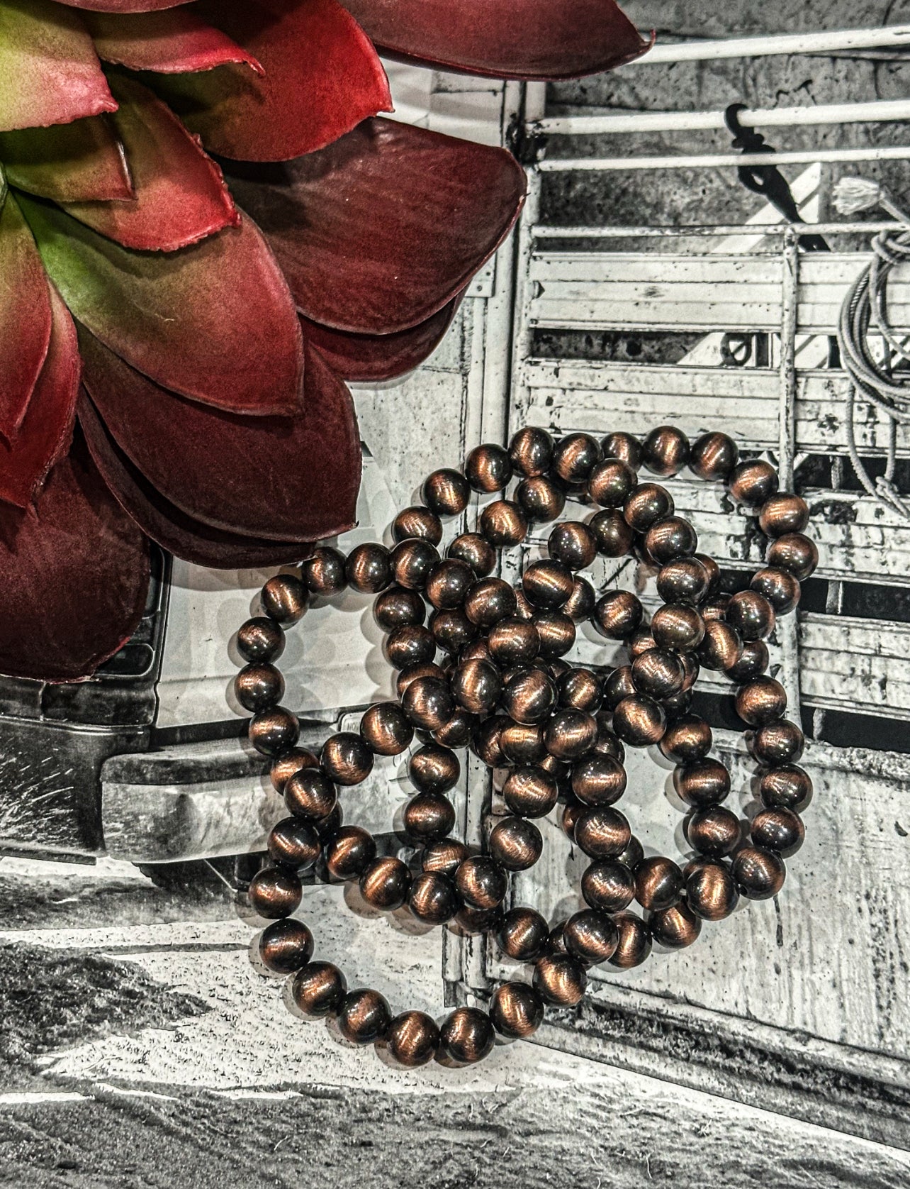 Copper 10mm Stretch Bracelet