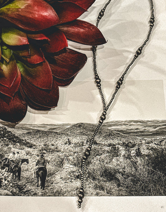 Silver Graduated Lariat Necklace