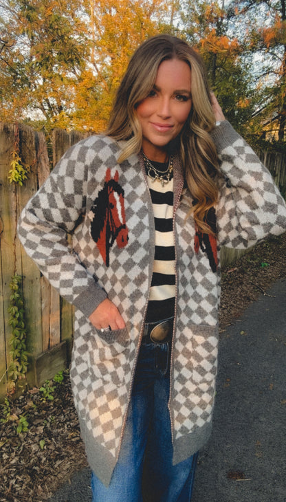 The Gallop Check Cardigan