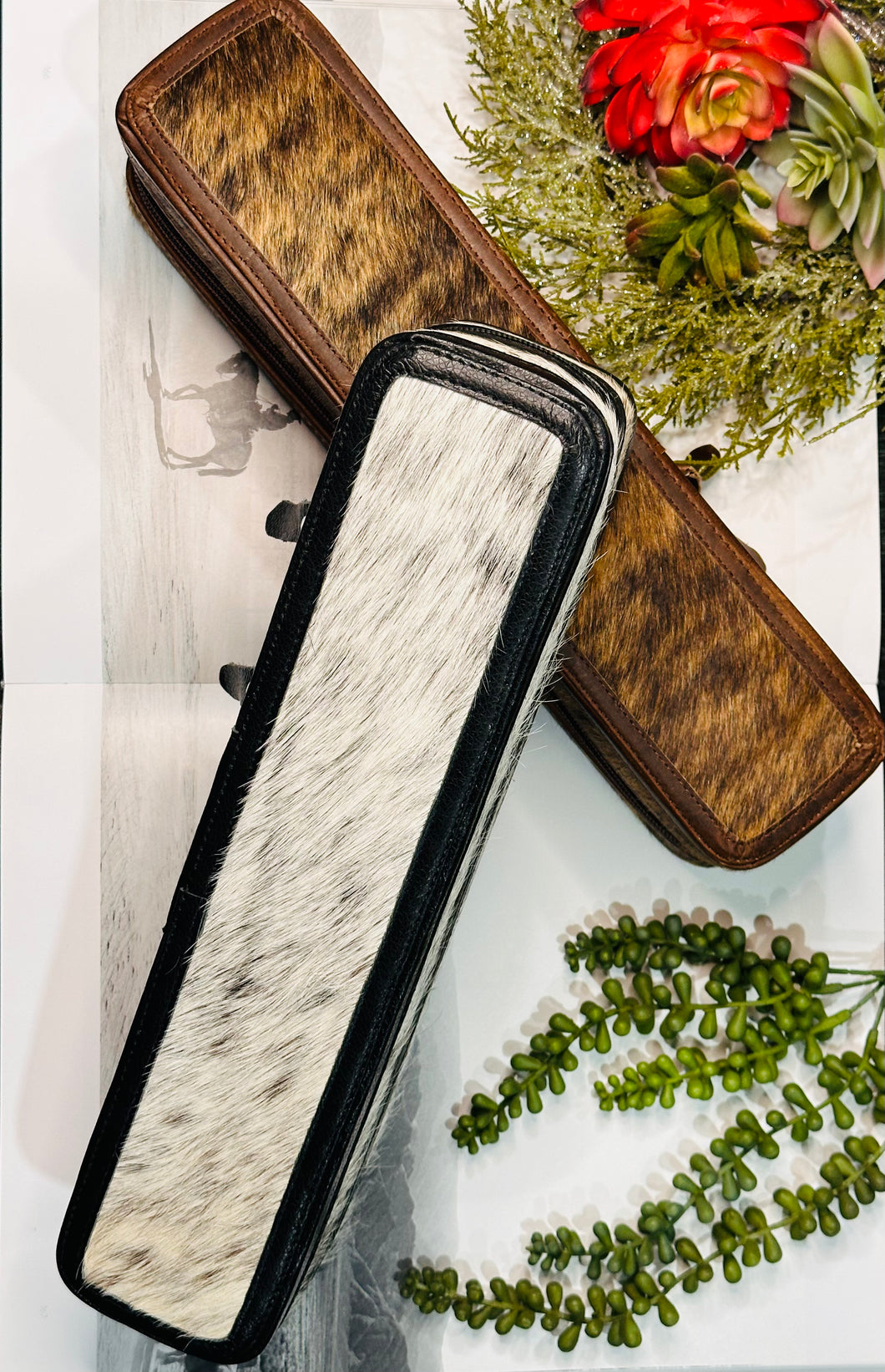 The Cowhide Curling Iron Case