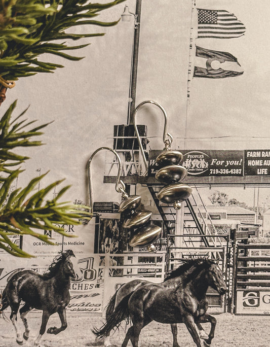 Sterling Silver Handmade Navajo Pearl Drop Earrings