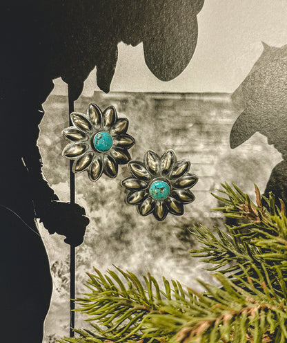Robert Jackson Tyrone Turquoise Flower Studs