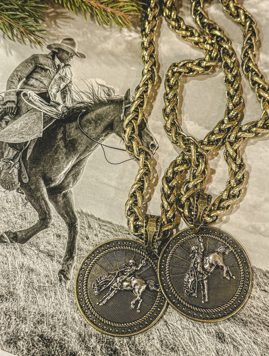 The Ranch Bronc Necklace (Gold)