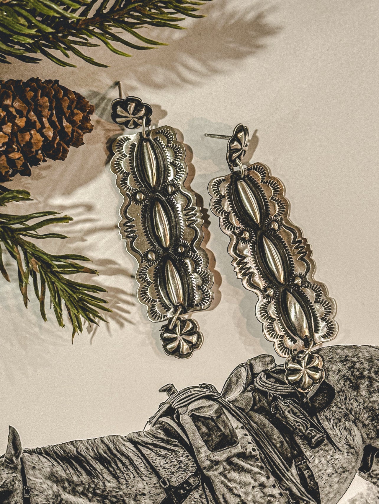 Leander Tahe Scalloped Concho Earrings