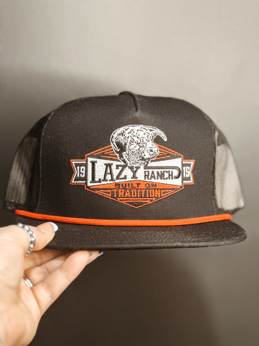 Lazy J Black Domino Cap