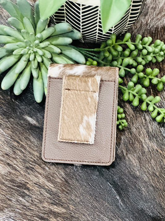 Brown Cowhide Bi-Fold / Money Clip