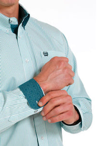 Cinch Turquoise Geo Button Up