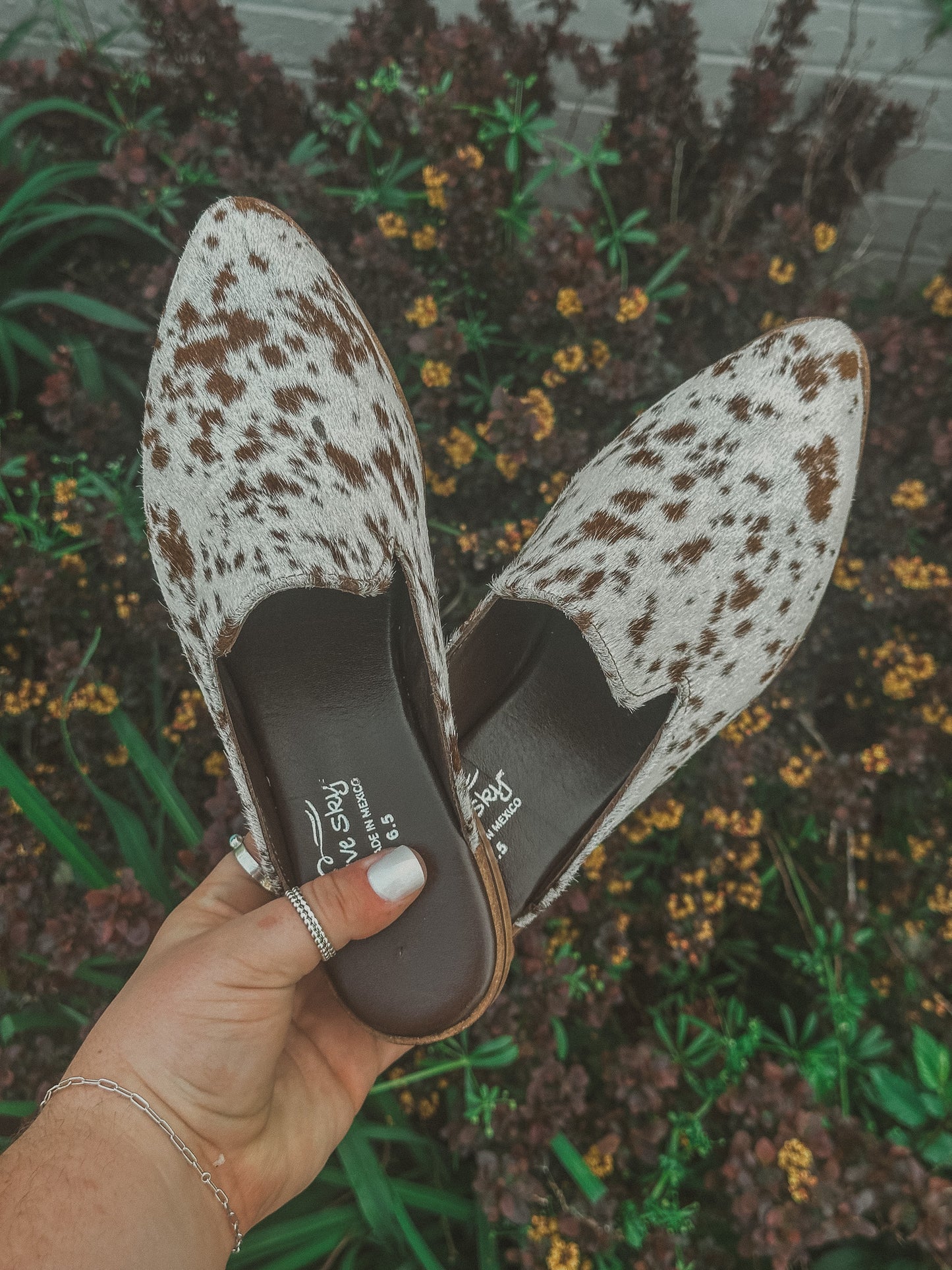 The Adair Chocolate Cowhide Mules