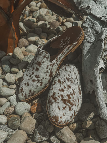 The Adair Chocolate Cowhide Mules