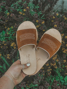 The Nadia Western Rust & Cream Sandals