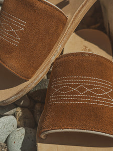 The Nadia Western Rust & Cream Sandals