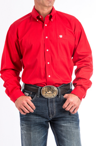 Cinch Solid Red Button Up