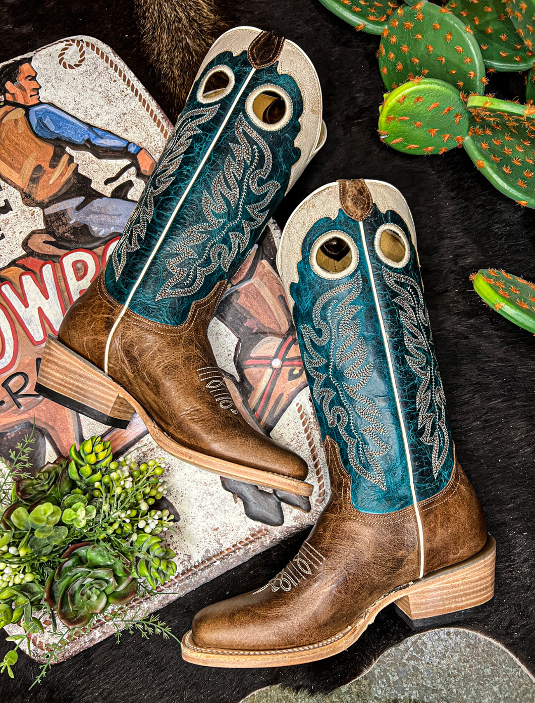 Roper Turquoise Cowboy Heel Boots *Womens*