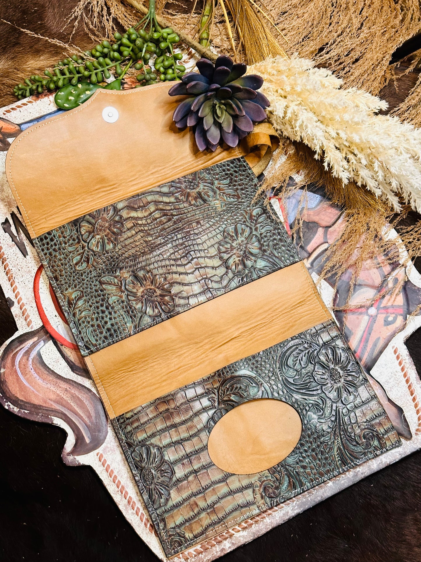 Cowhide Diaper Clutch