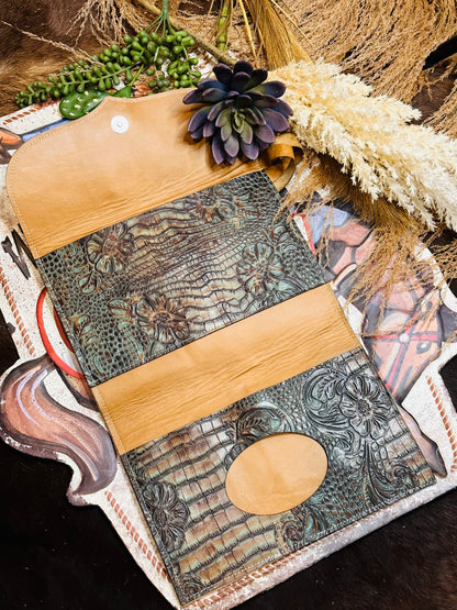 Cowhide Diaper Clutch