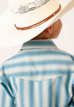 Load image into Gallery viewer, Boys Roper Blue Stripe Snap Long Sleeve